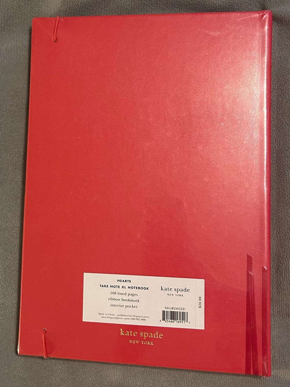 Kate Spade Hearts Take Note XL Notebook - Picture 2 of 2